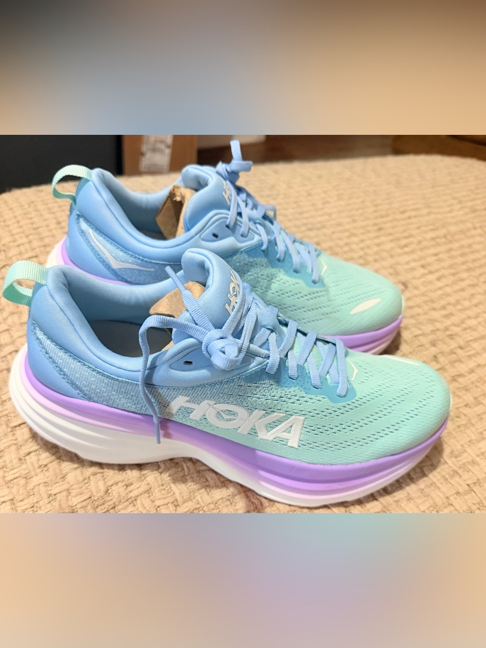 Hoka Women's Running Shoes light Blue & white